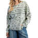 Women's Dusty Sage Western Print Terry Pullover