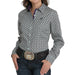 Women's Blue Print Long Sleeve Shirt