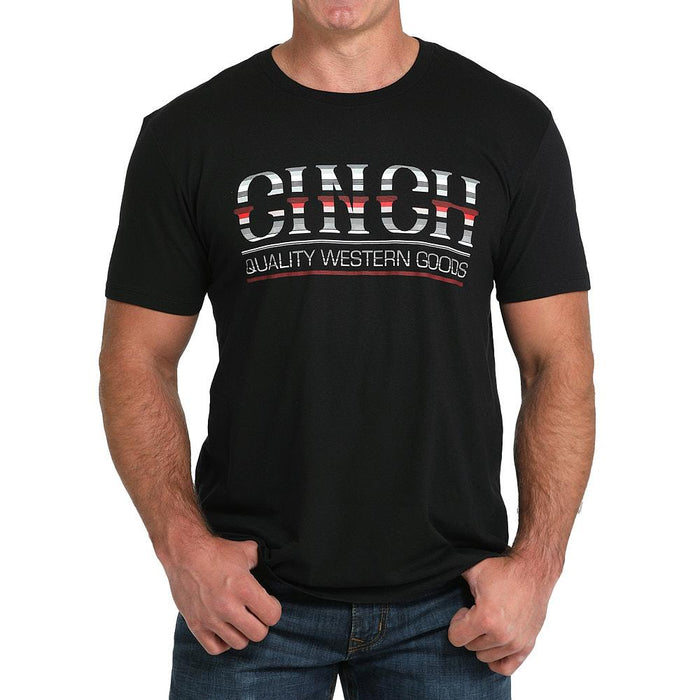 Men's Black Stripe Logo Tee Shirt