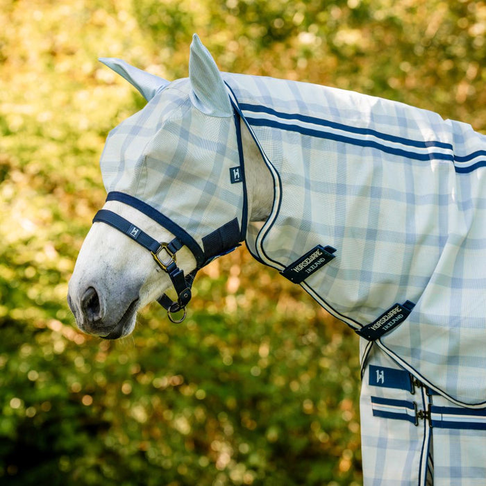 Newmarket Witney and Navy Horse Fly Mask with Ears