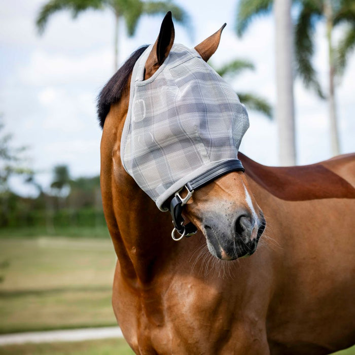 Newmarket Witney and Charcoal No Ears Horse Fly Mask