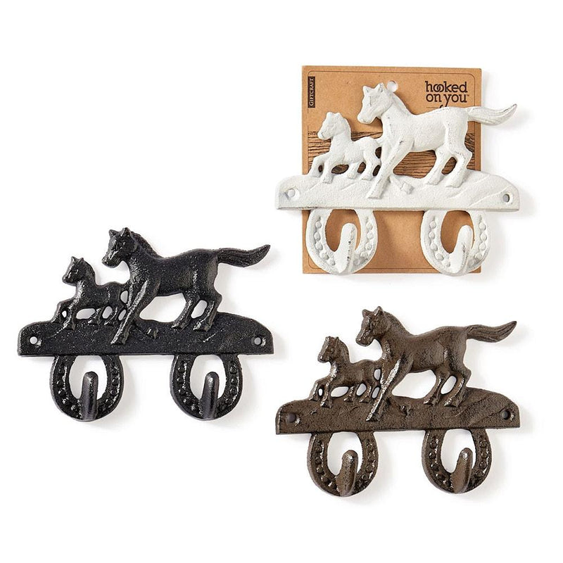 Cast Iron Horse Wall Hooks -Brown