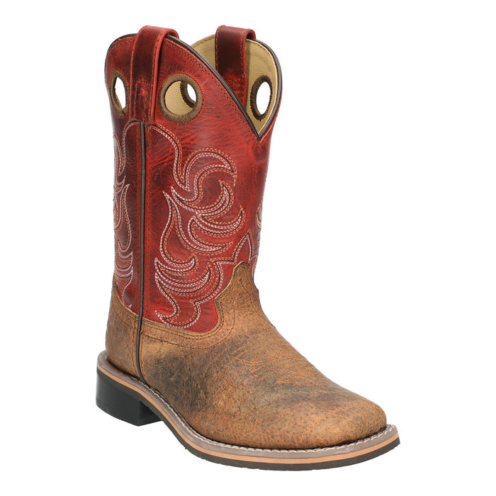 Kid's Jesse Distressed Brown Red Top Boots