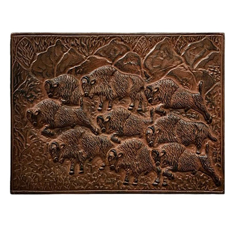 Buffalo Stampede Brown Metal Wall Art
