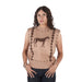 Women's Camel Sleeveless Horse Sweater