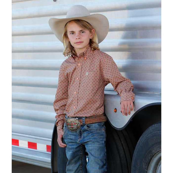 Boy's Coral Print Shirt