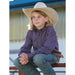 Boy's Purple Square Print Shirt