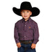 Toddler Boy's Purple Square Print Shirt