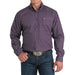 Men's Purple Allover Square Print Shirt