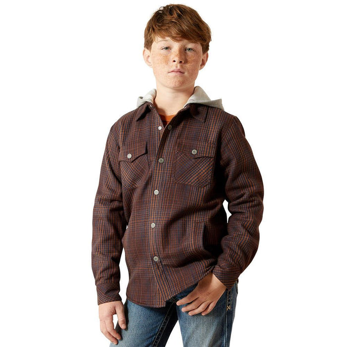 Boy's Brown Holbrooke Retro Hooded Shirt