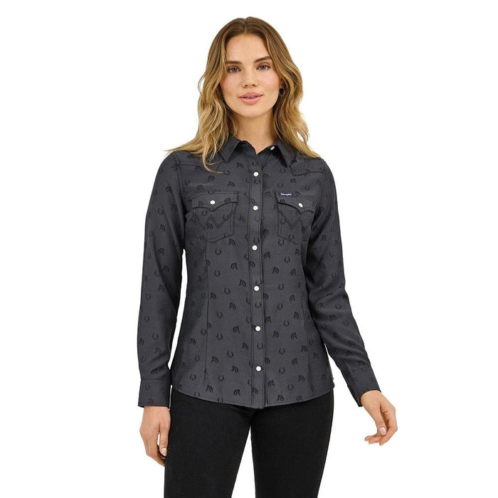 Women's Black Western Snap Shirt