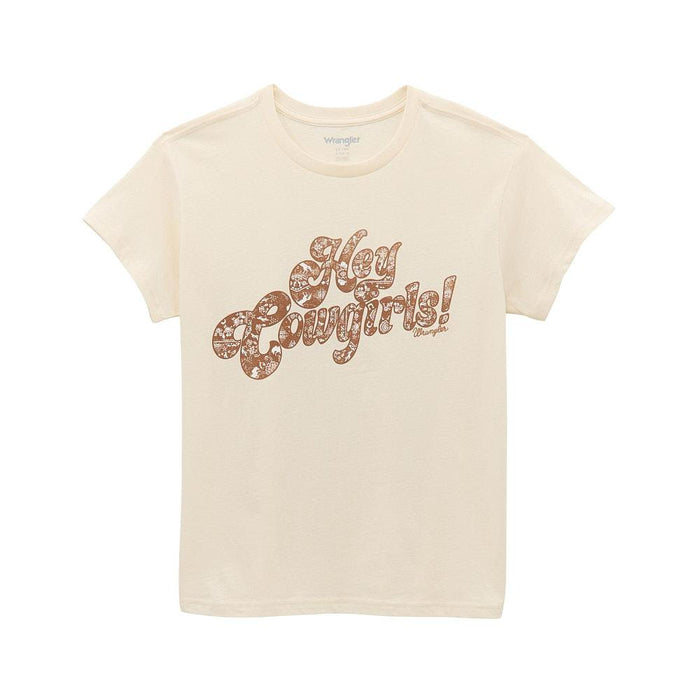 Women's Pearled White Hey Cowgirl Tee Shirt