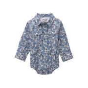Baby Boy's Blue Paisley Onesie