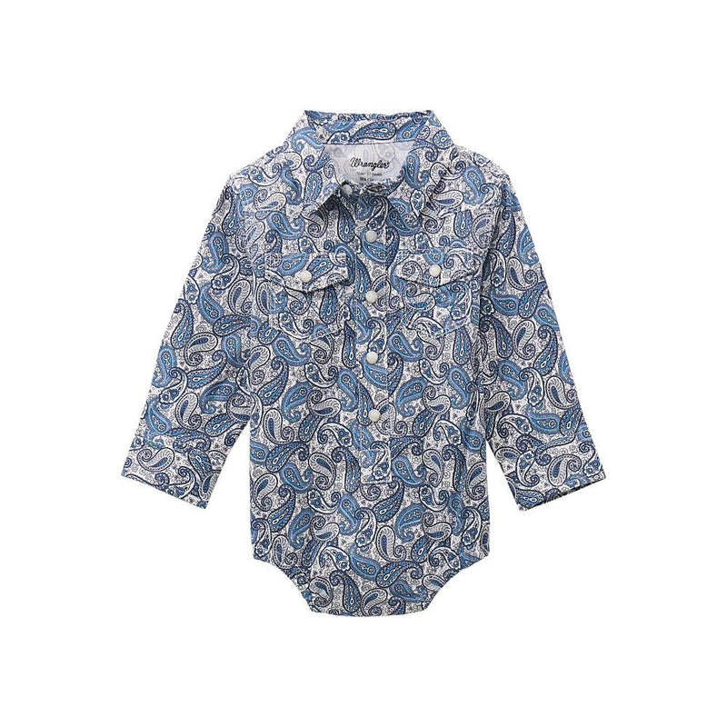 Baby Boy's Blue Paisley Onesie