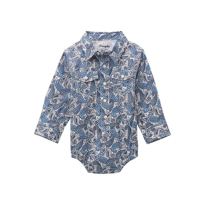 Baby Boy's Blue Paisley Onesie