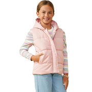 Girl's Pink Padded Hooded Vest