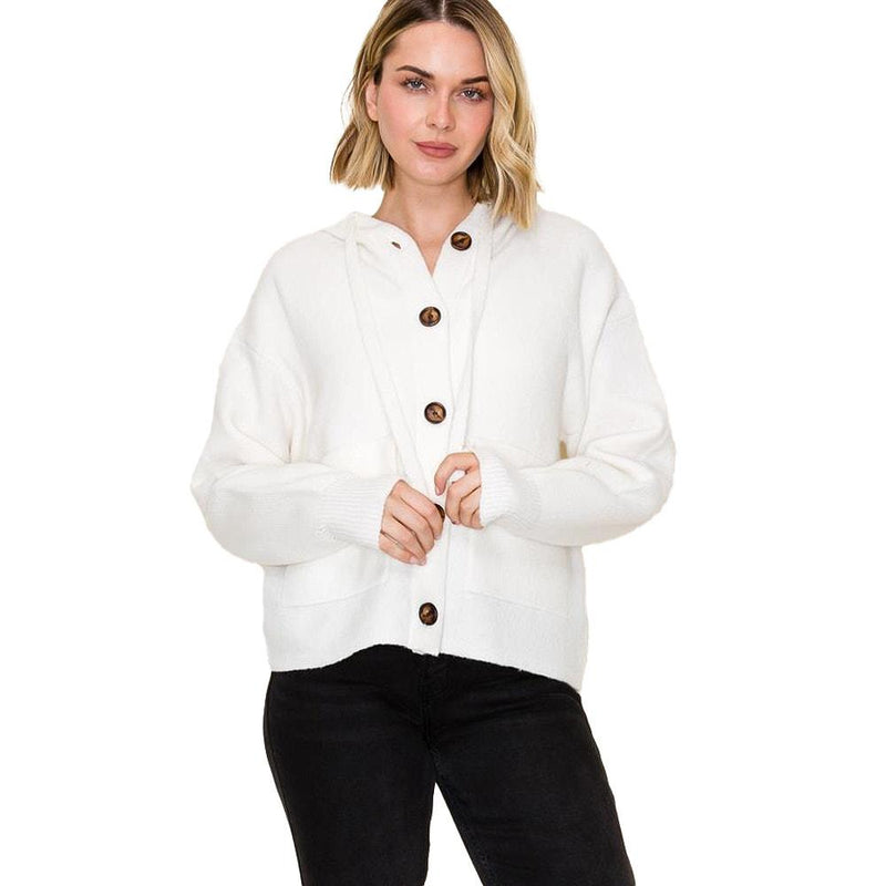 Women's Ivory Drawstring Sweater