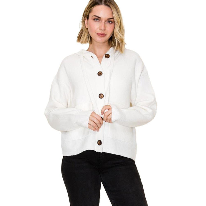Women's Ivory Drawstring Sweater