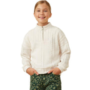 Girl's Ivory Cable Knit Sweater