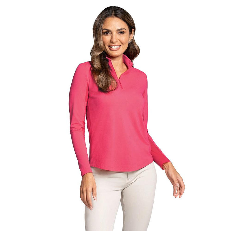 Women's Watermelon Essentials Long Sleeve 1/4 Zip Mock Top