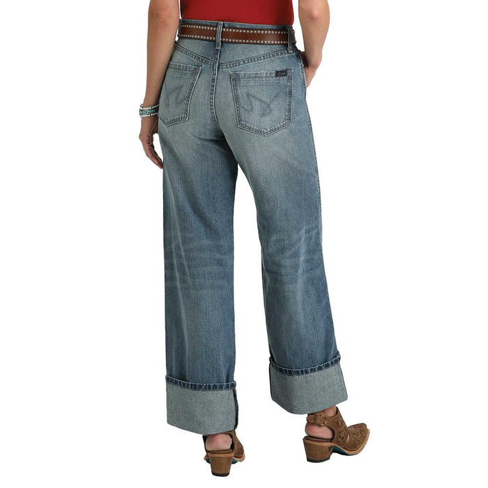 Women's High Rise Loose Medium Stone Jeans
