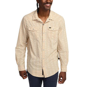 Men's Tech Long Sleeve Mosquero Stripe Brown Shirt