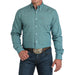 Men's Turquoise Print Modern Fit Shirt