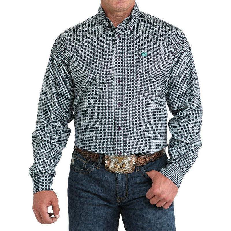 Men's Purple Floral Print Shirt
