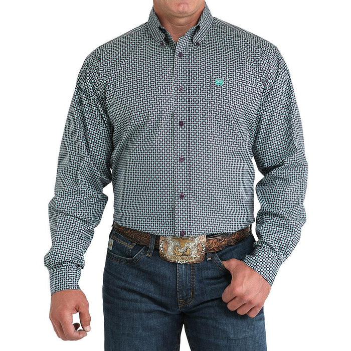 Men's Purple Floral Print Shirt