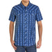 Men's Navy Stripe Tek Western Short Sleeve Snap Shirt