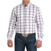 Men's White Plaid Modern Fit Shirt