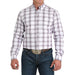 Men's White Plaid Modern Fit Shirt