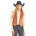 Women's Camel Embroidered Vest