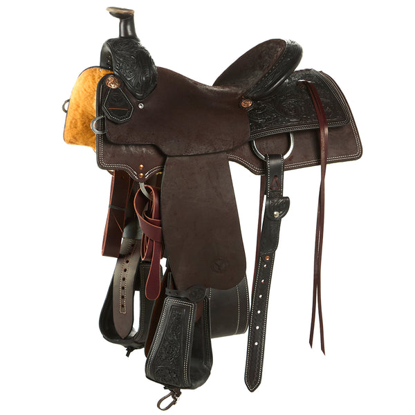 Ensemble D'attaches De Selle Western Barrel Racing En Cuir Premium 502294