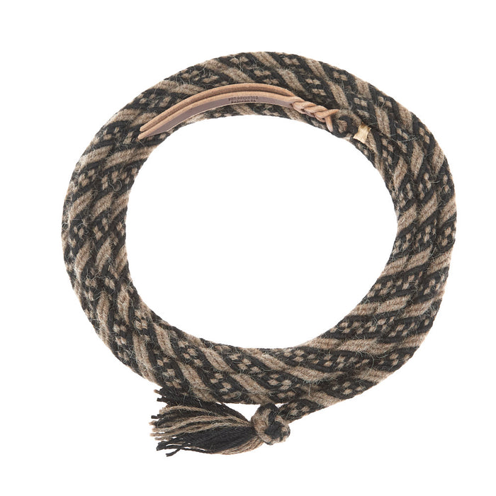 5/8 inch by 22 feet Black and Rose Grey 100% Alpaca Mecate Reins