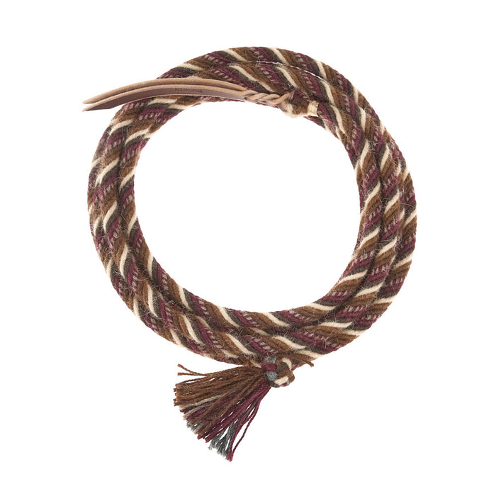 5/8 inch by 22 feet Rust Brown & Tan 100% Alpaca Mecate Reins