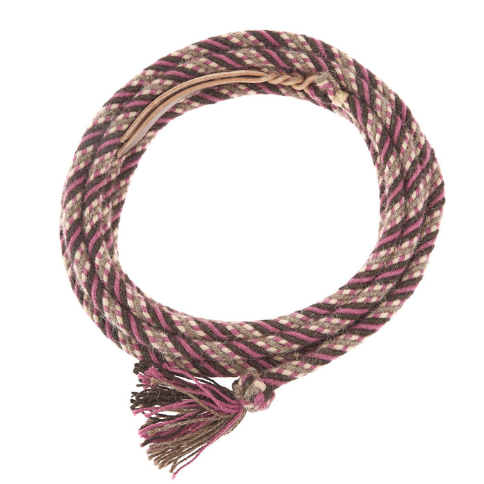 5/8 inch by 22 feet Pink and Brown 100% Alpaca Mecate Reins