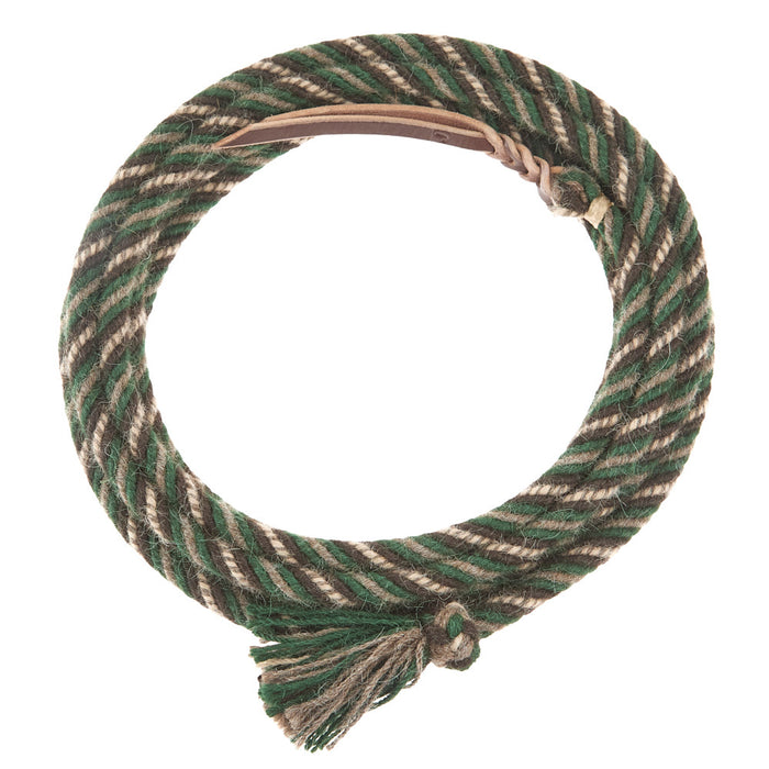 5/8 inch by 22 Forest Green, Brown, Tan 100% Alpaca Mecate Reins