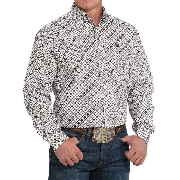 Men's White Print Shirt