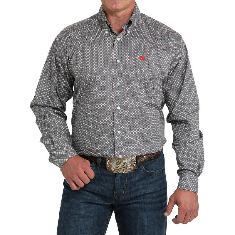 Men's Grey Allover Print Shirt