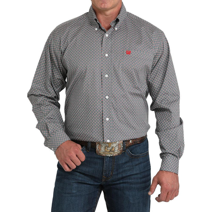 Men's Grey Allover Print Shirt