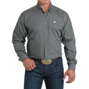 Men's Grey Allover Circle Print Shirt