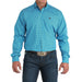 Men's Long Sleeve Blue Print Shirt