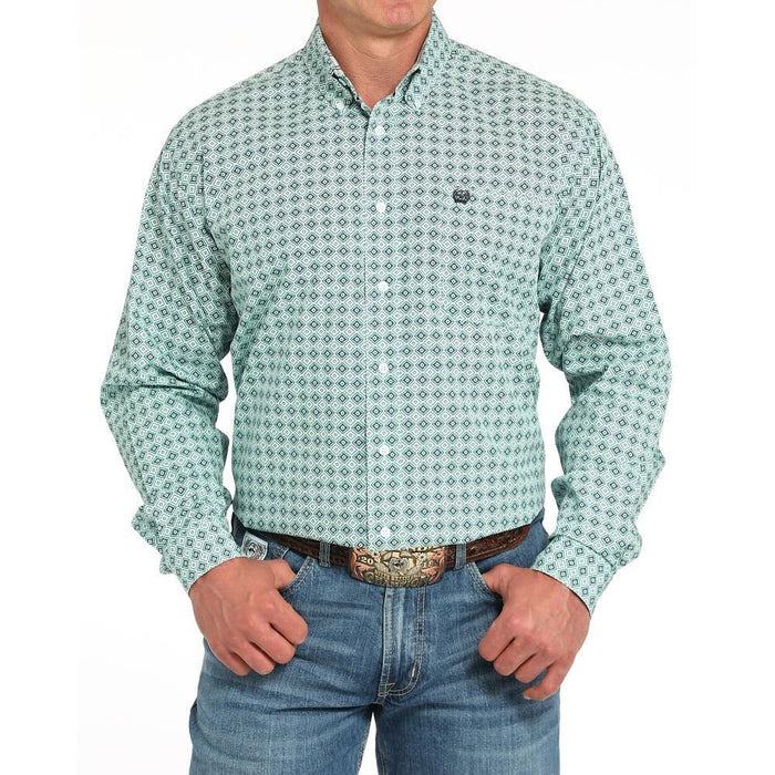 Men's Long Sleeve Button Turquoise Shirt