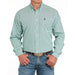 Men's Long Sleeve Button Turquoise Shirt
