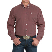 Men's Red Small Print Shirt