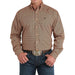 Men's Long Sleeve Copper Tan Print Shirt