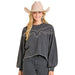 Women's Black Embroidered Sweatshirt