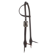 Heavy Oiled Rope Tooling Double Flower Square Double Buckle Single Ear Headstall