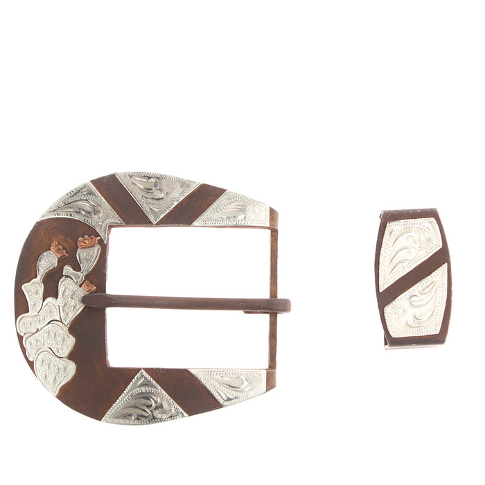 Prickly Pear Cactus 1.5in Buckle and Keeper